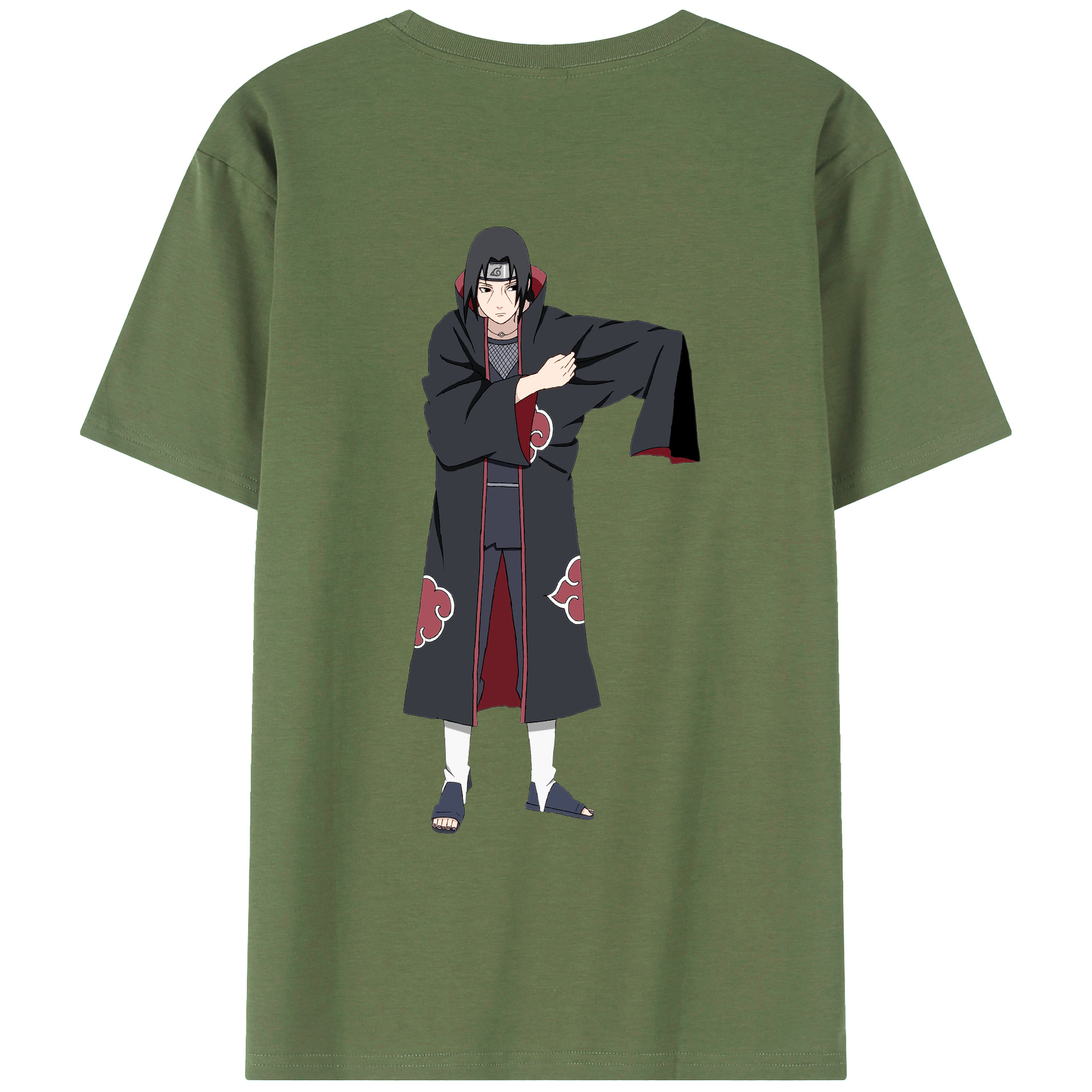 （画像用） NARUTO -ナルト- うちは イタチ Uchiha Itachi 綿100％ メンズ半袖Tシャツ（バックプリント） 通気性